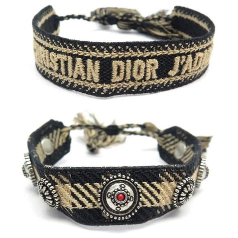 pulseira dior algodao|Conjunto de pulseiras Christian Dior Algodão branco e bege .